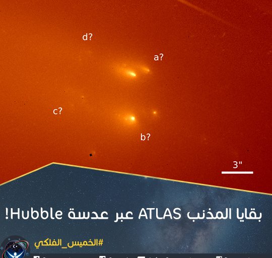 بقايا المذنب ATLAS عبر عدسة Hubble
